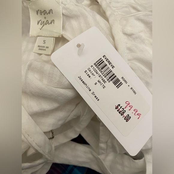 NWT Roan + Ryan for Evereve White Seersucker Tiered Josephina Maxi Dress - Picture 8 of 9